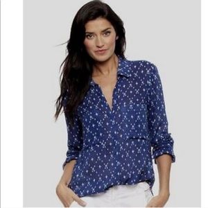 Cloth & Stone Blue Patterned Buttondown Shirt